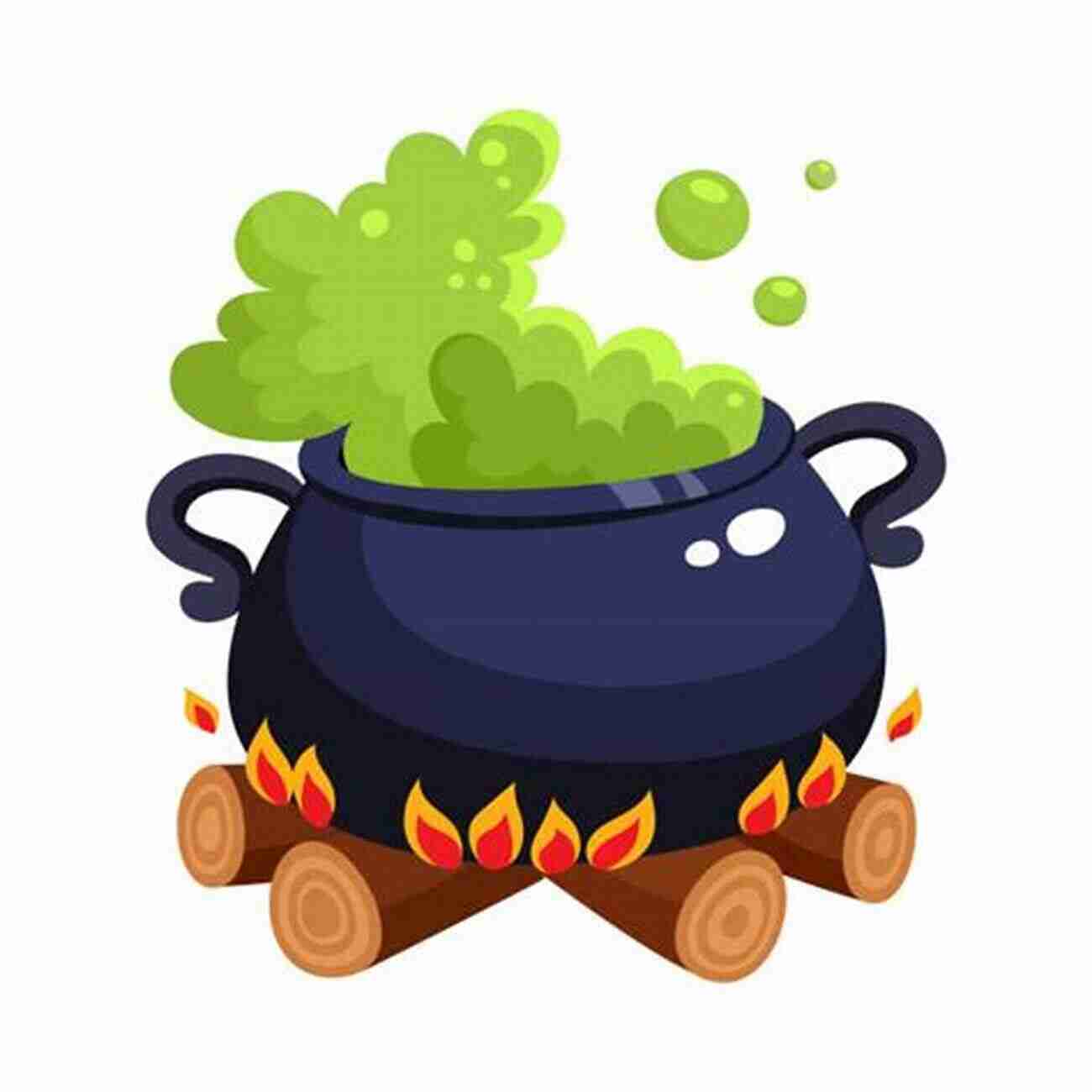 A Cross Stitch Design Of A Cauldron With Bubbling Green Potion Cross Stitch For Halloween: 13 Spooky Designs: 13 Cross Stitch Designs Featuring A Variety Of Different Halloween Images (Caz Hoyle S Cross Stitch Designs)