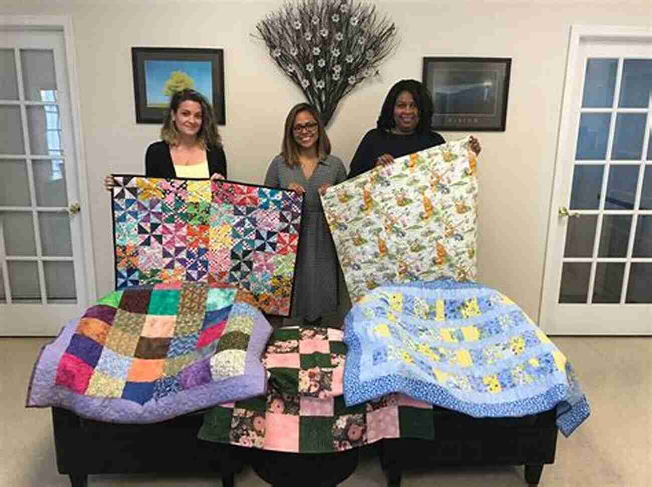 A Quilting Guild Gathering With Members Working On Various Projects UK Quilters United By A Second Thread: Inspirational Stories Written By Members Of The Facebook Group UK Quilters United