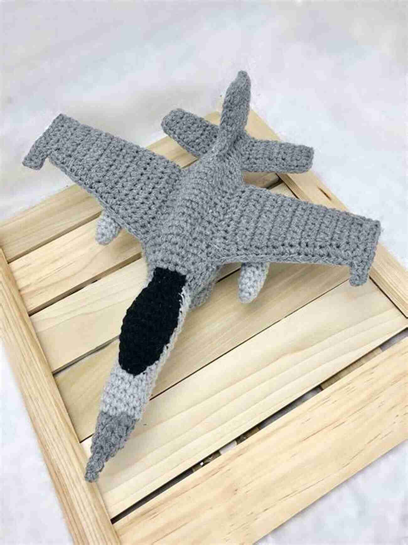 Closeup Of The Crochet Jet Fighter Plane HomeArtist Designs: Jet Fighter Plane Crochet Pattern