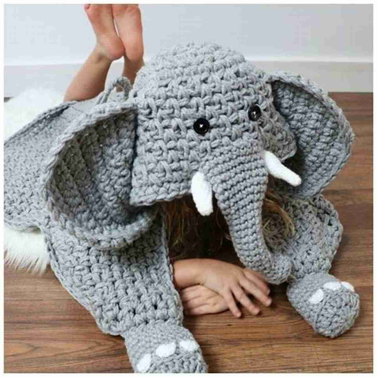 Crocheted Elephant Hooded Blanket ELEPHANT Crochet Pattern Ebook By HomeArtist Designs