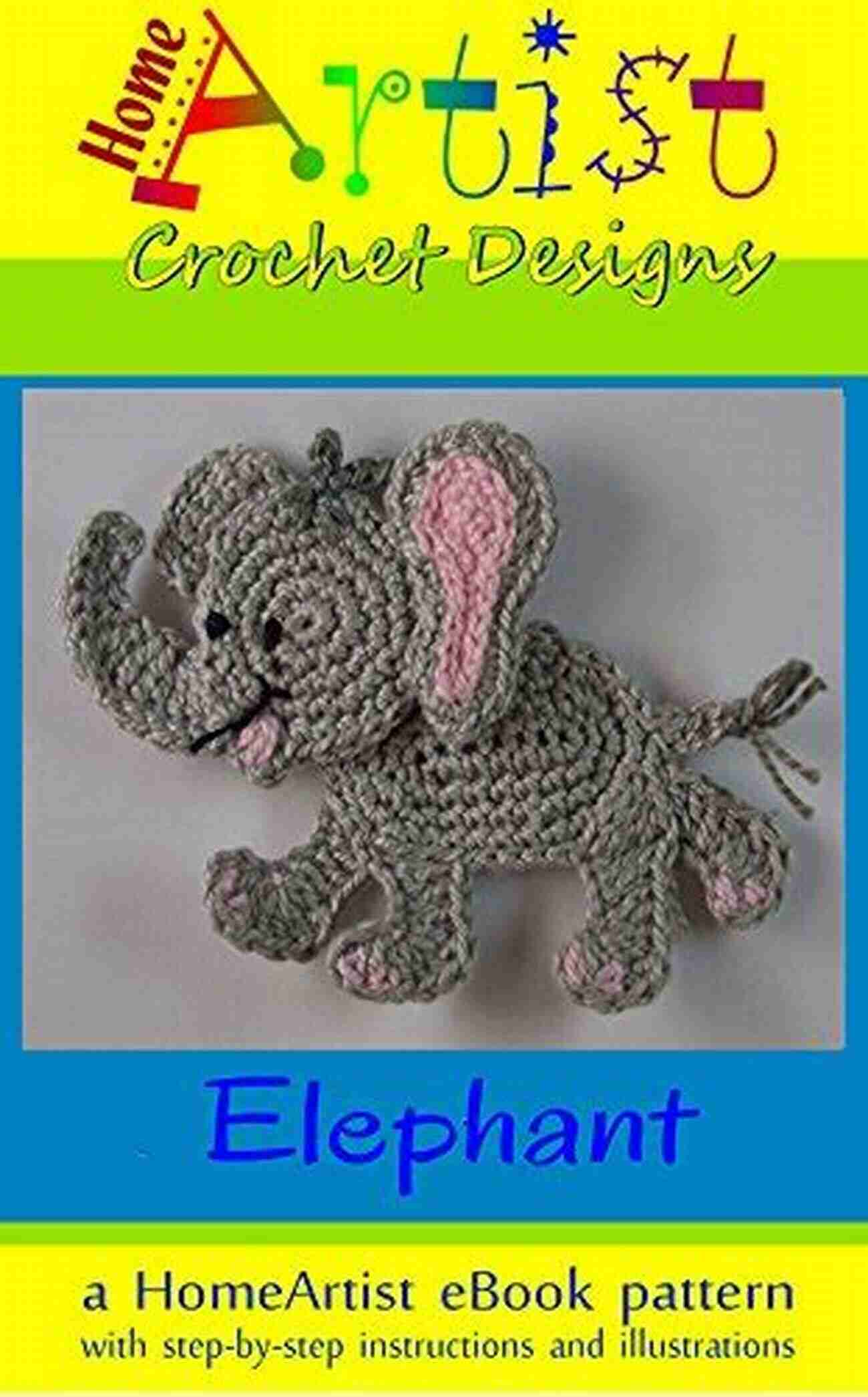 Crocheted Elephant Keychain ELEPHANT Crochet Pattern Ebook By HomeArtist Designs