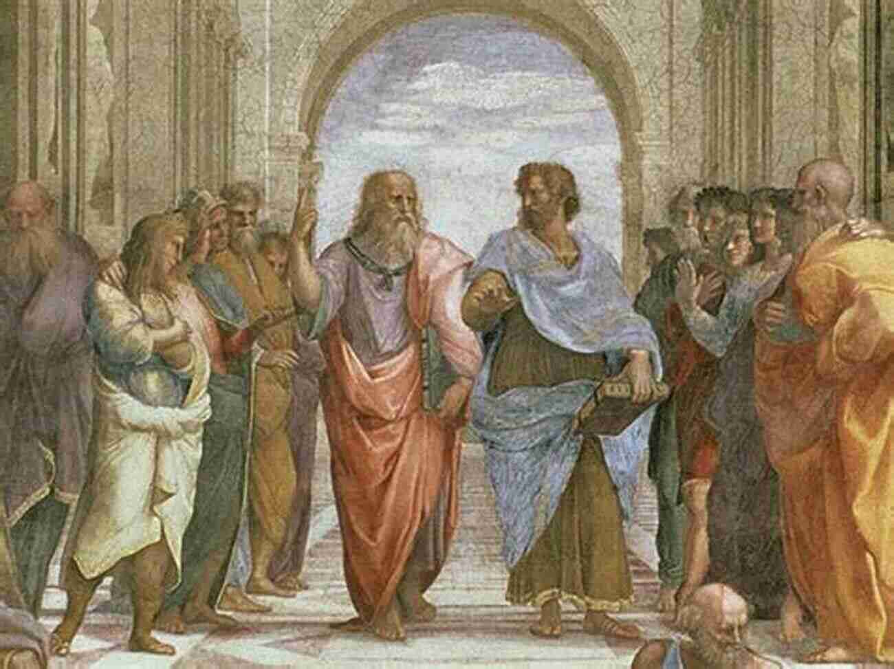 Depiction Of Classical Philosophers Discussing A Short History Of Greek Philosophy