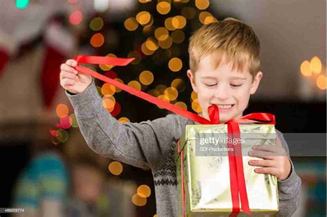 Illustration Of Bear Excitedly Opening Christmas Present With A Big Smile Bear S First Christmas Robert Kinerk