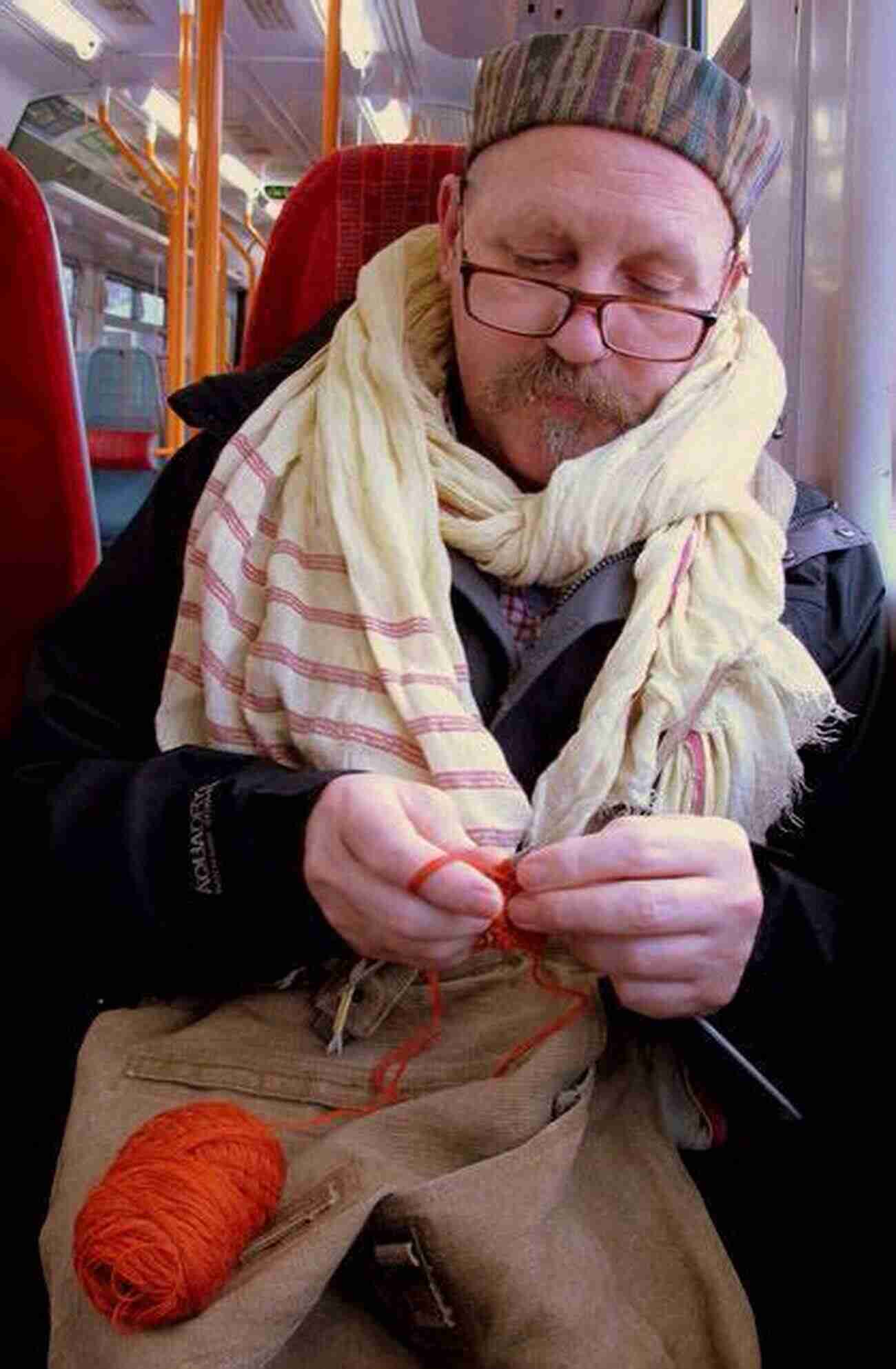 Illustration Of A Person Knitting A Cozy Scarf On A Train Railway Knitting Workbook: The Journey Continues