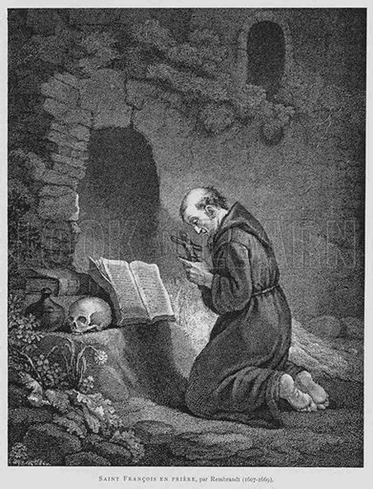 Image Of St. Francis Of Assisi Praying In Solitude Life Of St Francis Of Assisi