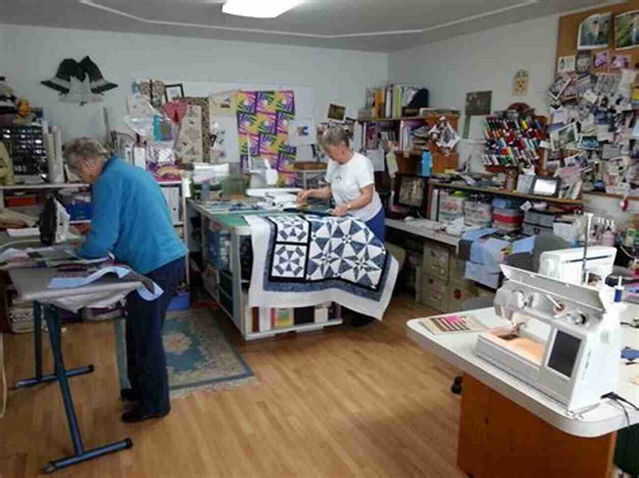 Janet Kaderli Working On A New Quilt In Her Colorful Studio Patchwork Trail Janet Kaderli