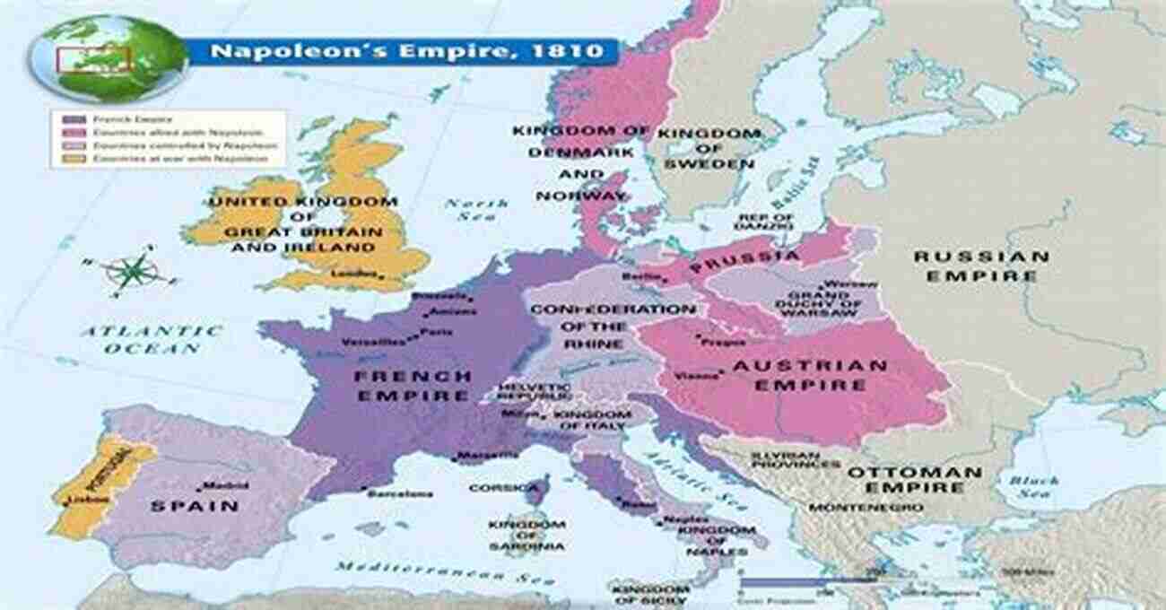 Map Illustrating Napoleon's Conquests Decline And Fall Of Napoleon