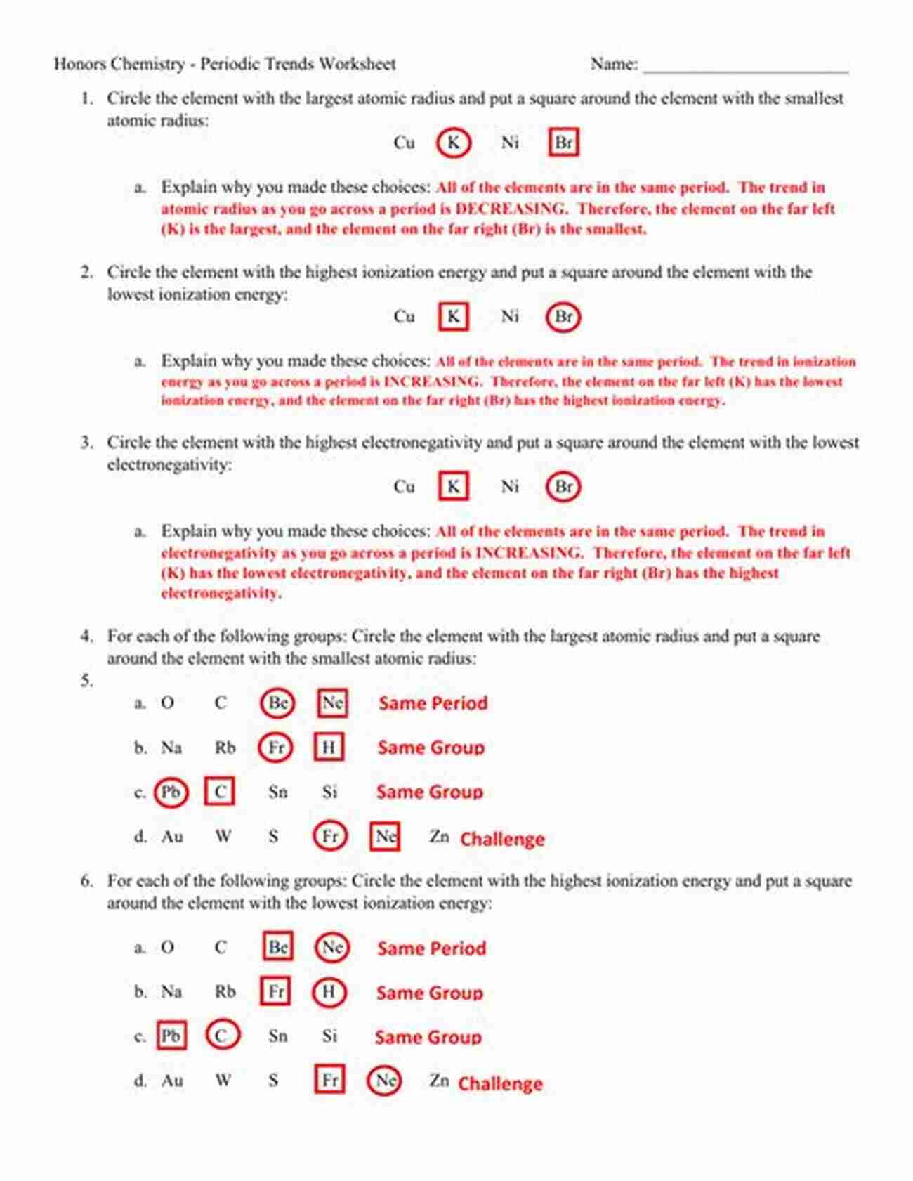 Periodic Trends Worksheet Key Sassy Stoichiometry Problems: 14 Worksheets And Keys For College Prep And Honors Chemistry High School Students (5 Steps Chemistry Workbook Series)