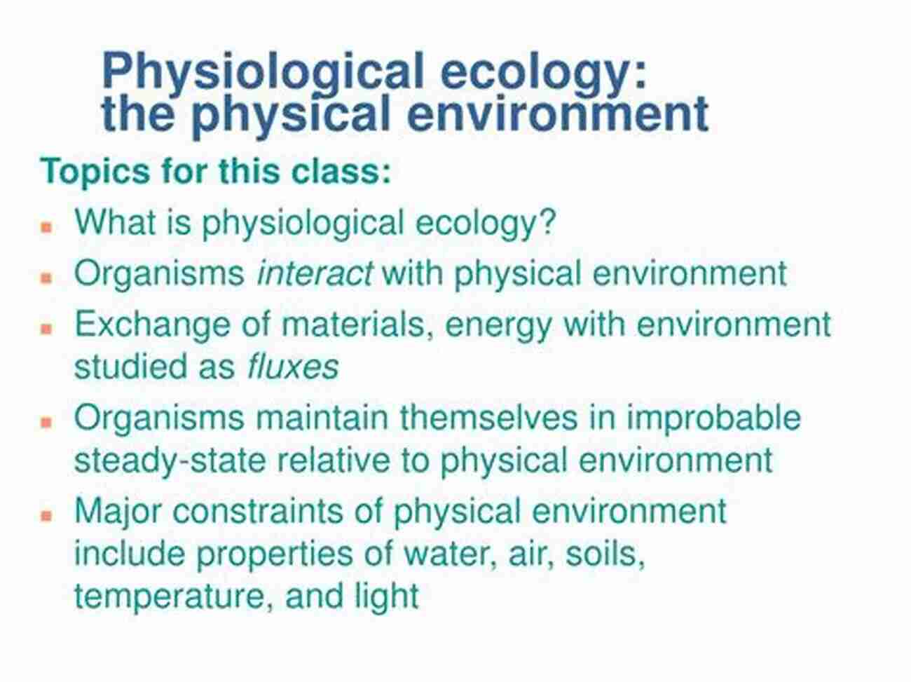 Physiological Ecology Soil And Water: Physical Principles And Processes (Physiological Ecology)