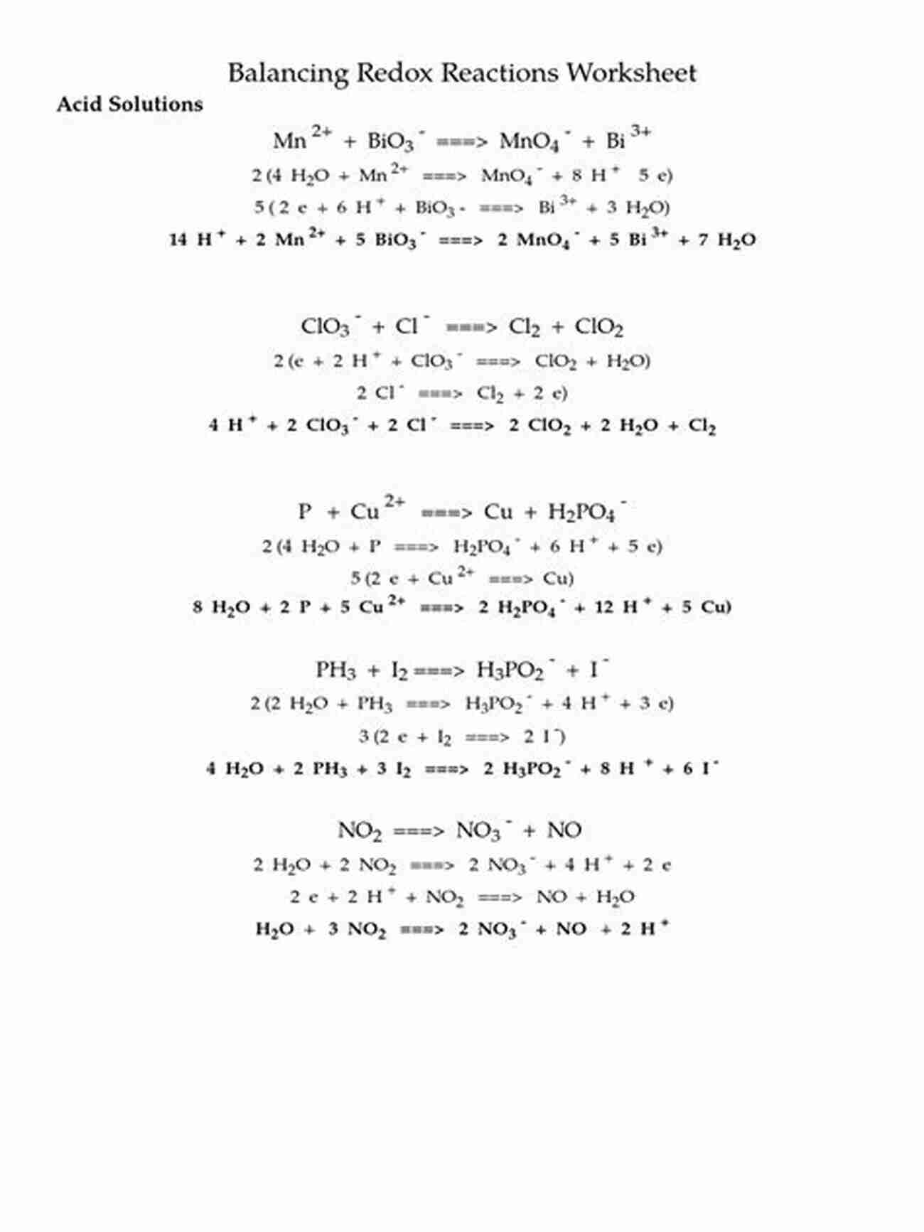 Redox Reactions Worksheet Key Sassy Stoichiometry Problems: 14 Worksheets And Keys For College Prep And Honors Chemistry High School Students (5 Steps Chemistry Workbook Series)