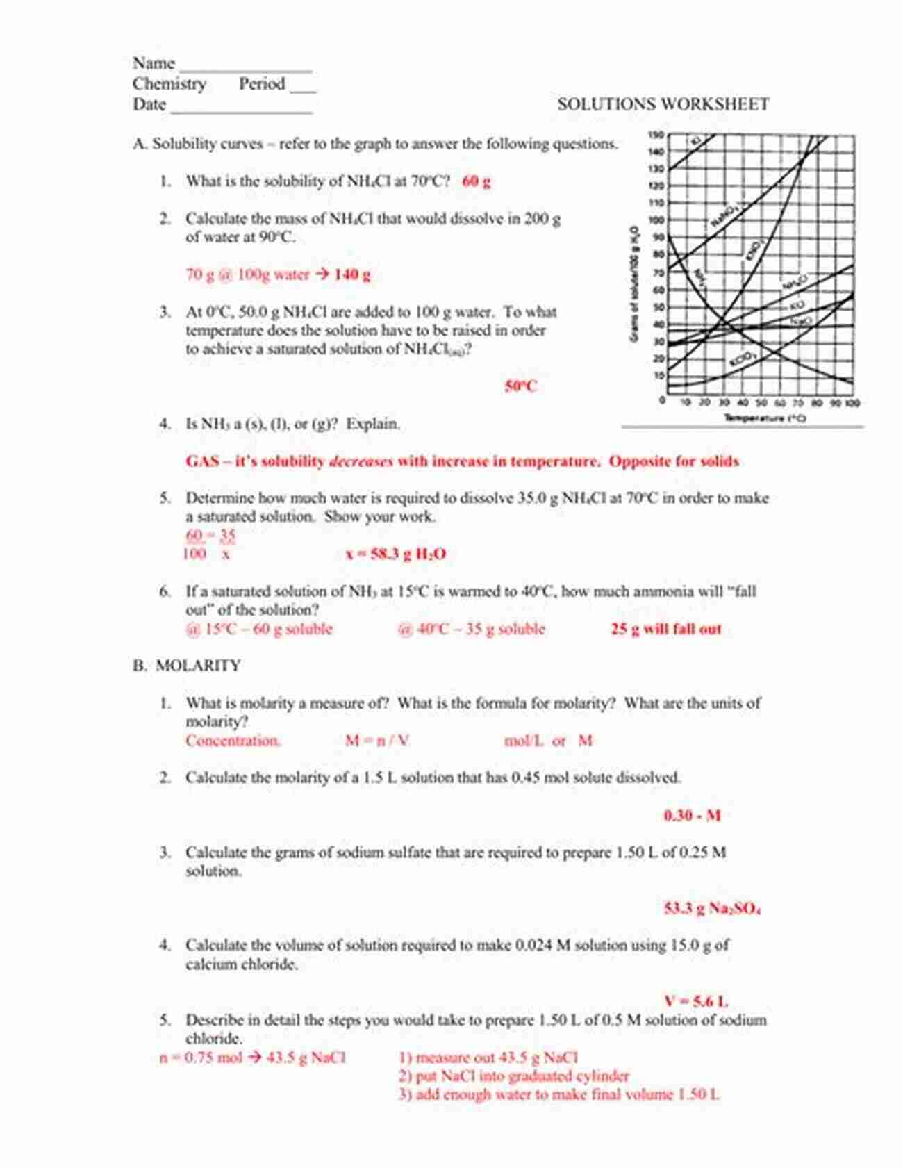 Solutions And Solubility Worksheet Key Sassy Stoichiometry Problems: 14 Worksheets And Keys For College Prep And Honors Chemistry High School Students (5 Steps Chemistry Workbook Series)