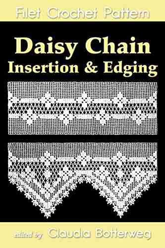 Daisy Chain Insertion Edging Filet Crochet Pattern: Complete Instructions and Chart