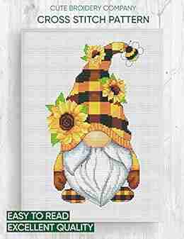 Cross Stitch Chart: Gnome With Sunflowers Art 272: Counted Cross Stitch