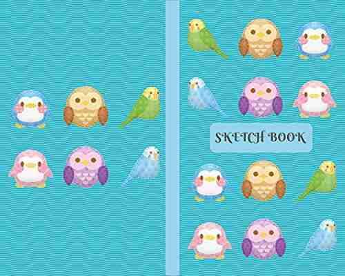 Sketch Book: Kawaii Cute Birds Sketch For Kids: Cute Birds Sketch For Kids