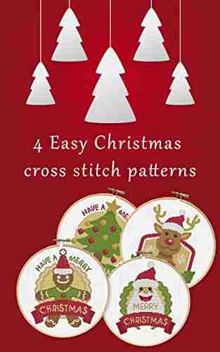 4 Christmas cross stitch patterns: simple and unique patterns Christmas theme Christmas deer Santa Claus Christmas tree and Gingerbread man